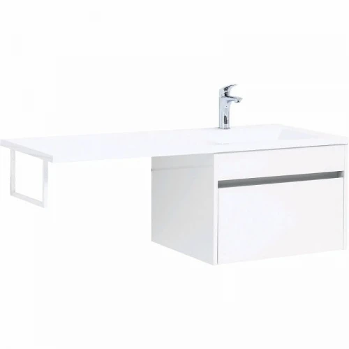 Тумба с раковиной Aquanet Токио 120 R 239213 подвесная Белая МДФ / ЛДСП