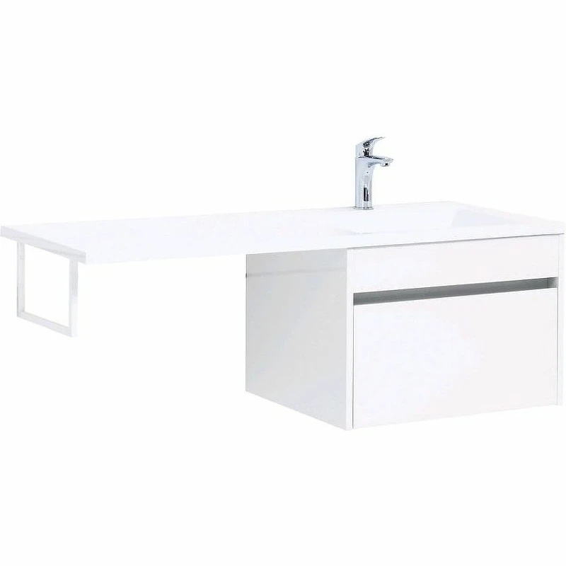 Тумба с раковиной Aquanet Токио 120 R 239213 подвесная Белая МДФ / ЛДСП