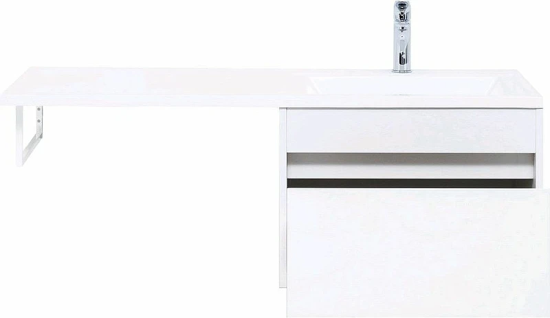 Тумба с раковиной Aquanet Токио 120 R 239213 подвесная Белая МДФ / ЛДСП
