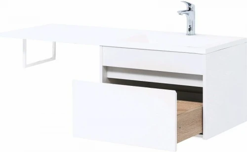 Тумба с раковиной Aquanet Токио 120 R 239213 подвесная Белая МДФ / ЛДСП