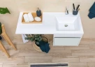 Тумба с раковиной Aquanet Токио 120 R 239213 подвесная Белая МДФ / ЛДСП