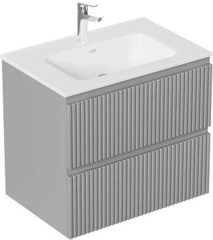 Тумба с раковиной Aquanet Джейн 2.0 60 378304 подвесная цвет Графит