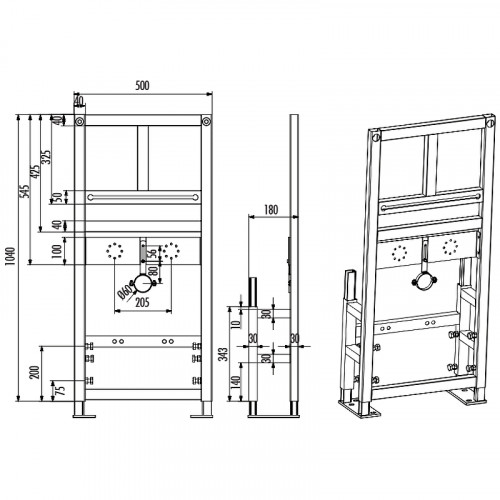 Инсталляция Creavit GLM100.00 для раковины Черная нержавеющая сталь