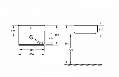 Раковина Splendy Memory 60 ME10560T1NW цвет Белый