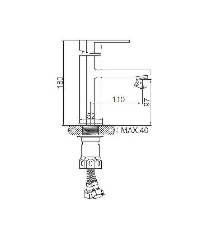 Смеситель для раковины Accoona H205 A96205 Нержавеющая сталь