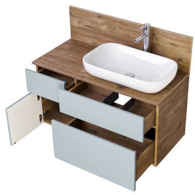 Тумба под раковину Aquaton Мишель 100 1A256901MIX30 подвесная Дуб рустикальный Фьорд МДФ / ЛДСП