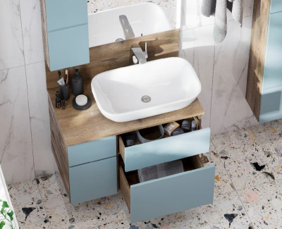 Тумба под раковину Aquaton Мишель 100 1A256901MIX30 подвесная Дуб рустикальный Фьорд МДФ / ЛДСП