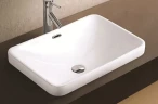 Раковина CeramaLux 58 78441 Белая фаянс полувстраиваемая