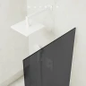 Шторка на ванну Maybah Glass MGV-81-1у 700x1400 в узком профиле Белый стекло графитовое