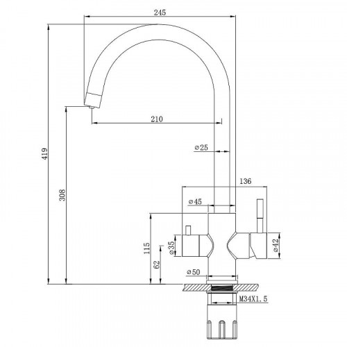 Смеситель для кухни WesnaArt Eko EKO05-111 Сатин