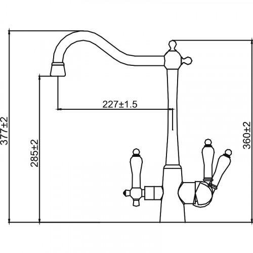Смеситель для кухни Kaiser Vincent 31844-2 Черный мрамор латунь
