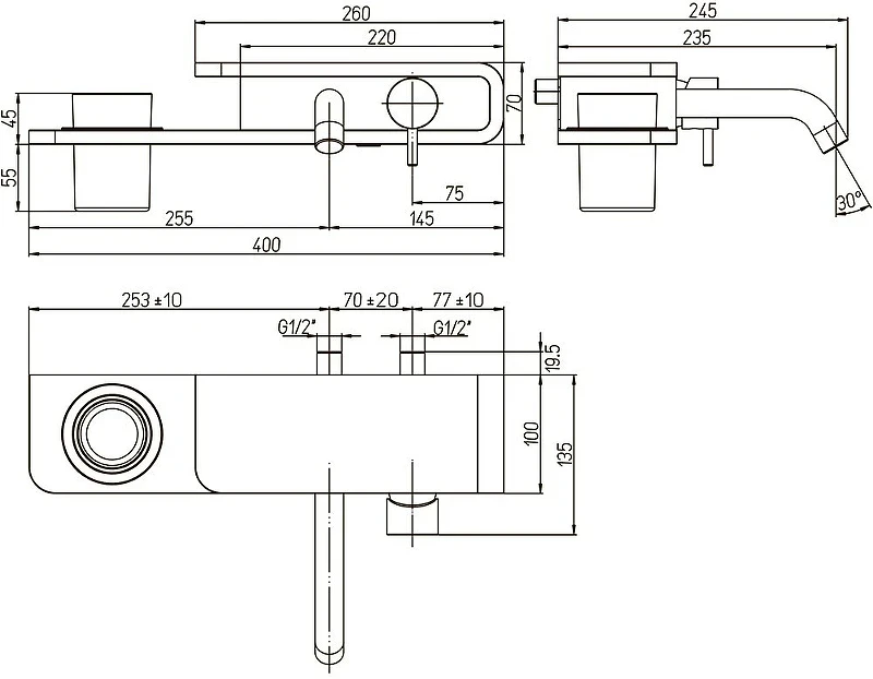 Смеситель для раковины Paini Pad PDCR208B0 Хром Белый