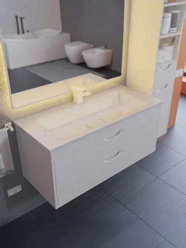 Тумба под раковину Uperwood Modul 100 2930205254 подвесная цвет Белый матовый