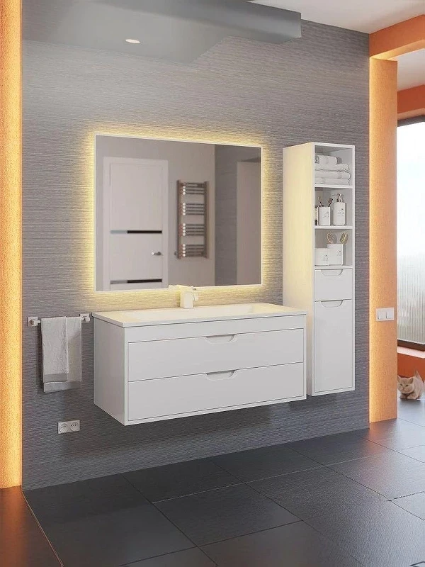 Тумба под раковину Uperwood Modul 100 2930205254 подвесная цвет Белый матовый