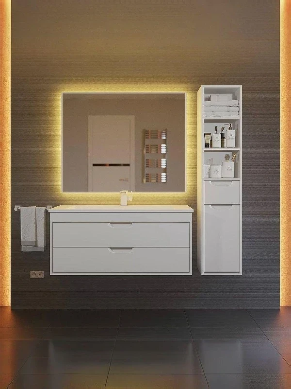Тумба под раковину Uperwood Modul 100 2930205254 подвесная цвет Белый матовый