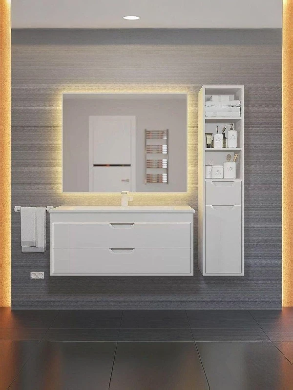 Тумба под раковину Uperwood Modul 100 2930205254 подвесная цвет Белый матовый