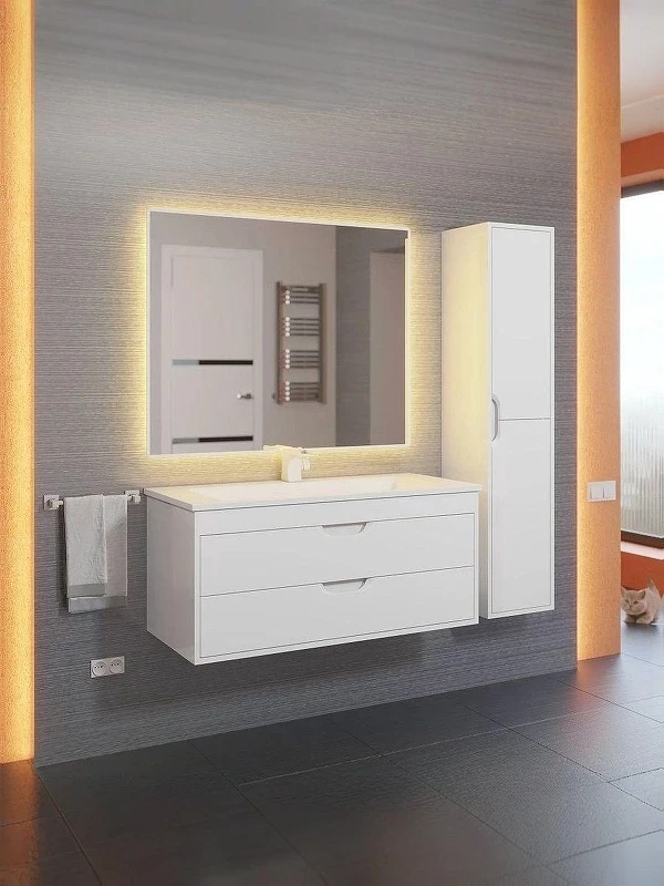 Тумба под раковину Uperwood Modul 100 2930205254 подвесная цвет Белый матовый