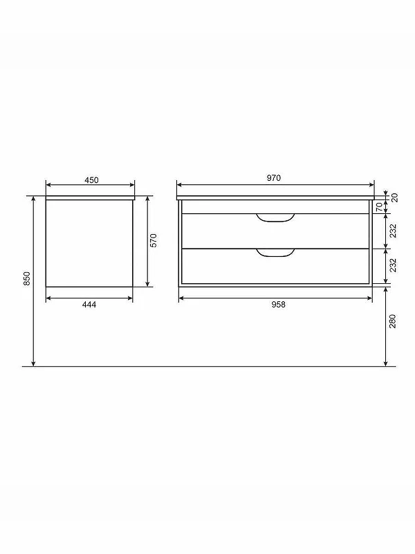 Тумба под раковину Uperwood Modul 100 2930205254 подвесная цвет Белый матовый