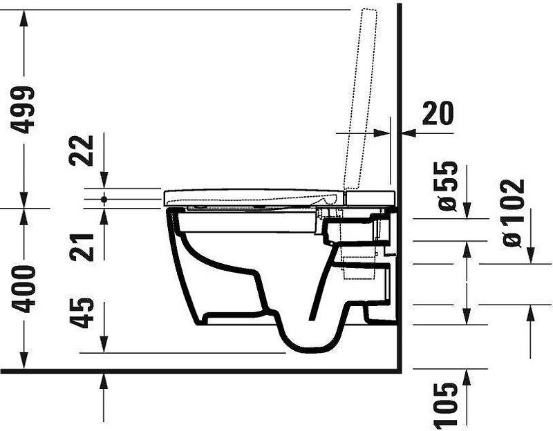 Унитаз подвесной Duravit ME by Starck 2510092096 цвет Белый без сиденья