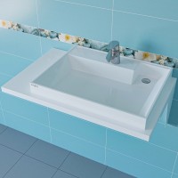 Раковина СанТа Юпитер 90 R 900129 на стиральную машину Белая искусственный камень (литьевой мрамор) на стиральную машину
