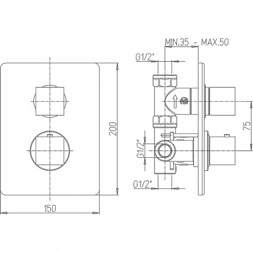 Смеситель для душа Paini Dax-R 84PZ690TH Черный матовый