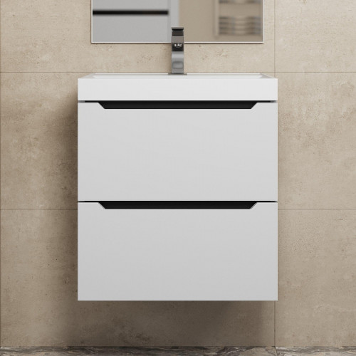 Тумба под раковину Uperwood Tanos 50 2930205149 подвесная цвет Белый матовый Графит матовый