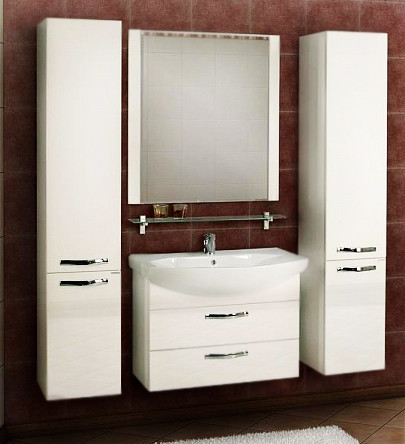 Тумба под раковину Aquaton Ария 80 М 1A140801AA010 подвесная Белая МДФ / ЛДСП