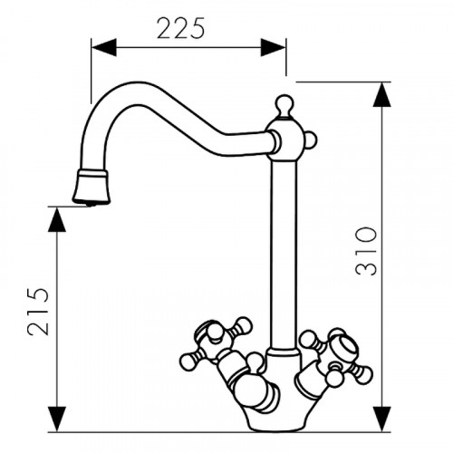 Смеситель для кухни Kaiser Carlson Style 44333 Хром латунь