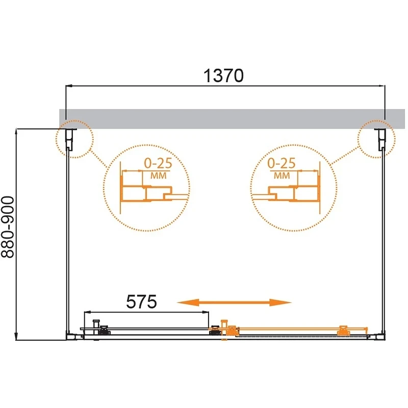 Душевой уголок Cezares Molveno 140x90 MOLVENO-AH-12-140/90-C-Cr-IV профиль Хром стекло прозрачное