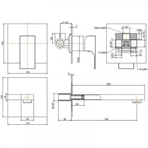 Смеситель для раковины Paini Grazia 21CR208 Хром