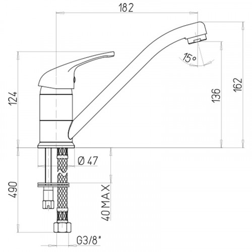Смеситель для кухни Paini Jolly 6944573Z1KM Черный матовый