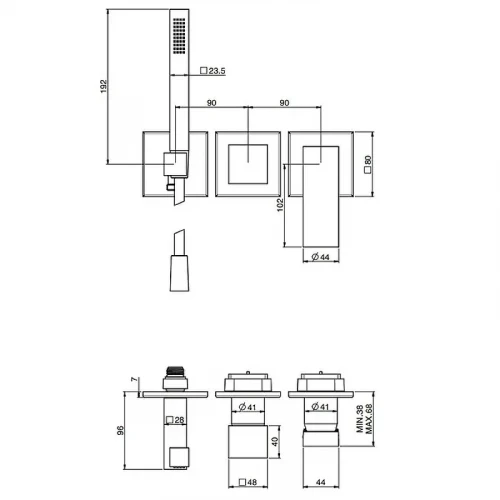 Смеситель для душа Fima Carlo Frattini Zeta F3989WX8NS цвет Шампань
