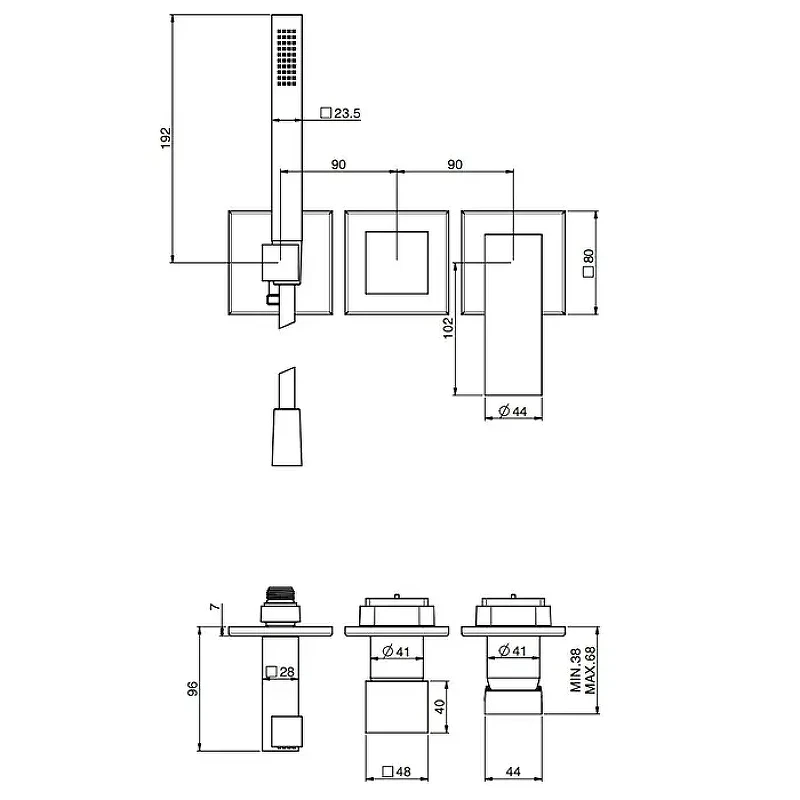 Смеситель для душа Fima Carlo Frattini Zeta F3989WX8NS цвет Шампань