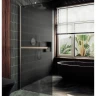 Душевая перегородка Maybah Glass MGD-712-5ш 1090x1950 в широком профиле Хром матовый стекло графитовое матовое