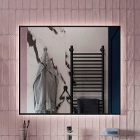 Зеркало DIWO Элиста 80 ЗЛП1734 с подсветкой цвет Черный с бесконтактным выключателем