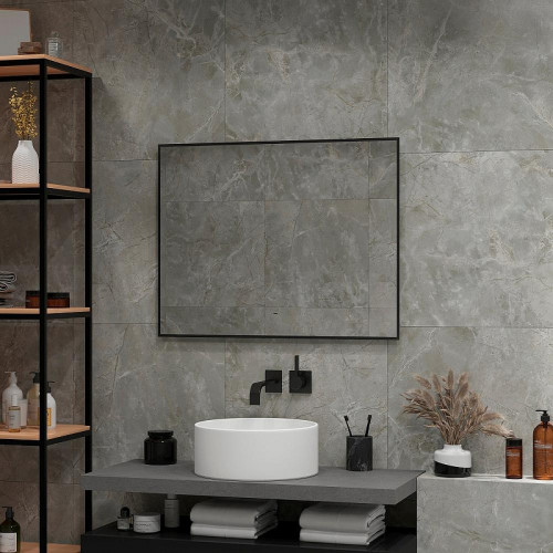 Зеркало DIWO Элиста 80 ЗЛП1734 с подсветкой цвет Черный с бесконтактным выключателем