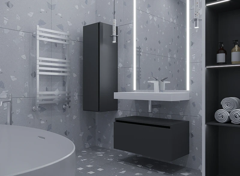 Тумба Boheme Armadi Art Vallessi UNO-S 60 897-060-A glossy подвесная Антрацит глянец МДФ / ЛДСП