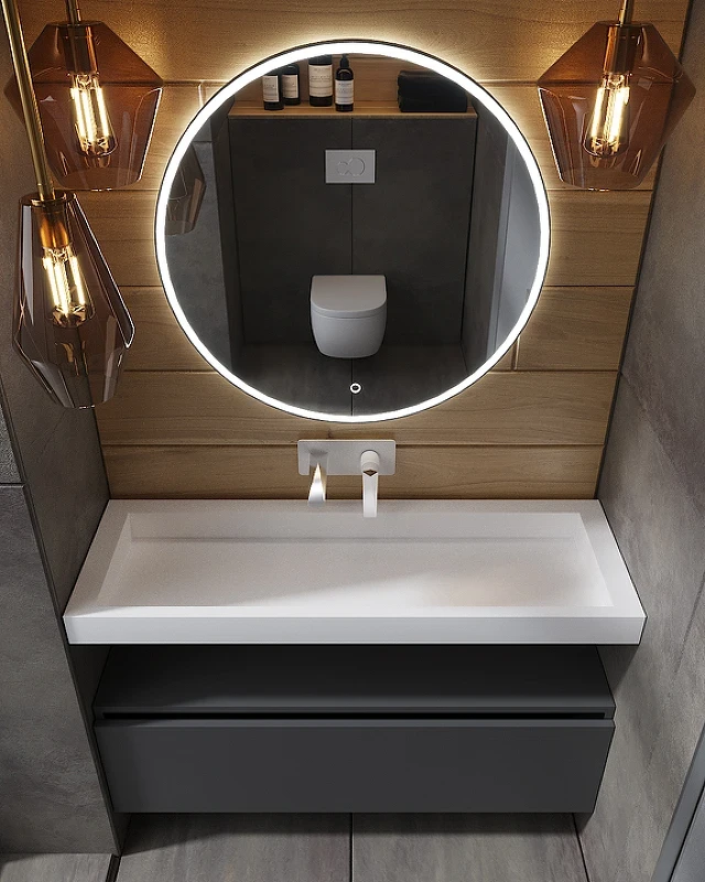 Тумба Boheme Armadi Art Vallessi UNO-S 60 897-060-A glossy подвесная Антрацит глянец МДФ / ЛДСП