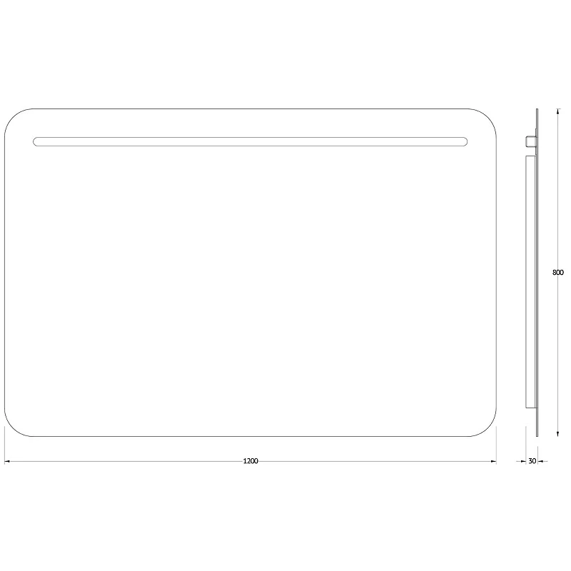 Зеркало Evoform Ledline 80x120 BY 2148 с подсветкой 10 W - без выключателя стекло