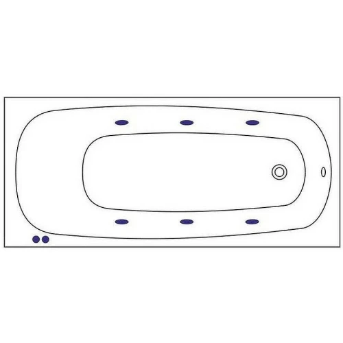 Акриловая ванна Whitecross Layla Slim 170x75 0122.170075.100.SOFT.CR с гидромассажем