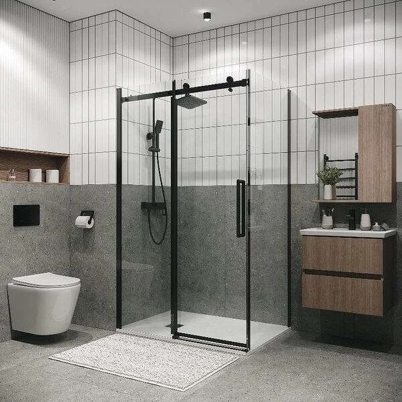 Душевой уголок Grossman Classic 160x90 120.K33.04.1690.21.00 профиль Черный матовый стекло прозрачное