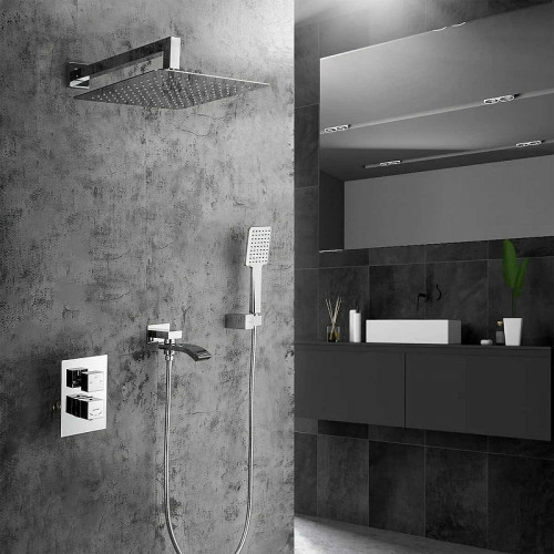 Душевая система Gappo G7107-40 с термостатом Хром латунь встраиваемый