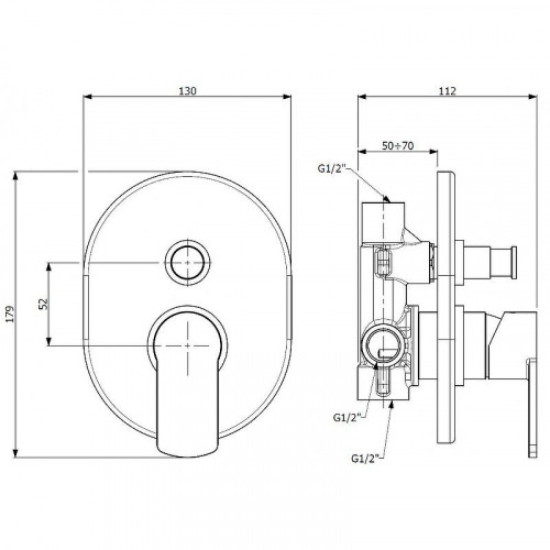 Смеситель для душа Cezares Glam GLAM-VDIM-NOP Черный матовый латунь встраиваемый