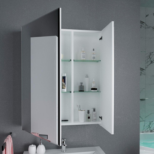 Зеркальный шкаф 1MarKa Соната 75 Белый глянцевый МДФ / ЛДСП, стекло