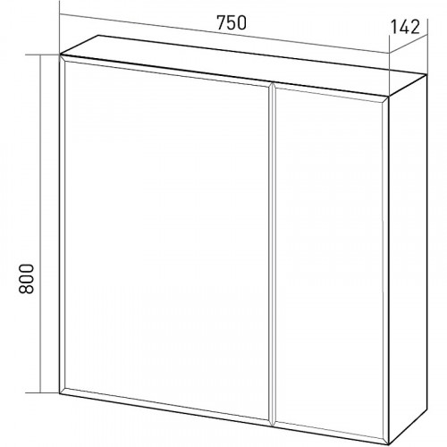 Зеркальный шкаф 1MarKa Соната 75 Белый глянцевый МДФ / ЛДСП, стекло