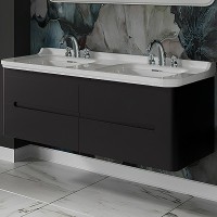 Тумба под раковину Kerasan Waldorf 144 925431 подвесная Nero matt массив дерева