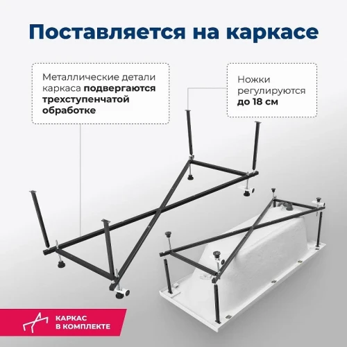 Акриловая ванна Aquanet Lotos 170x70 334159 цвет Белый