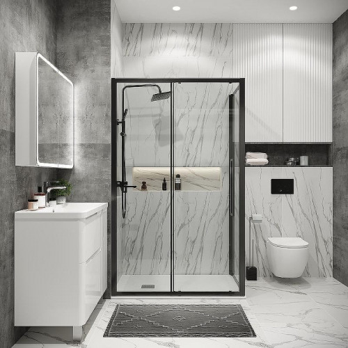 Душевой уголок Grossman Cosmo 130х80 120.K33.02.1380.42.00 профиль Графит сатин стекло прозрачное