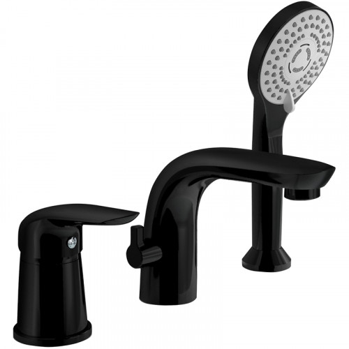 Смеситель на борт ванны Orange M60-333b Черный матовый латунь