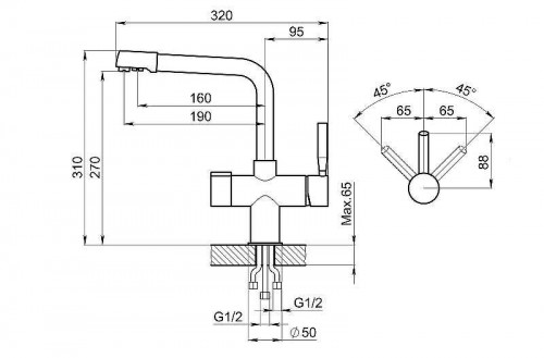 Смеситель для кухни Granula 2088 цвет Черный